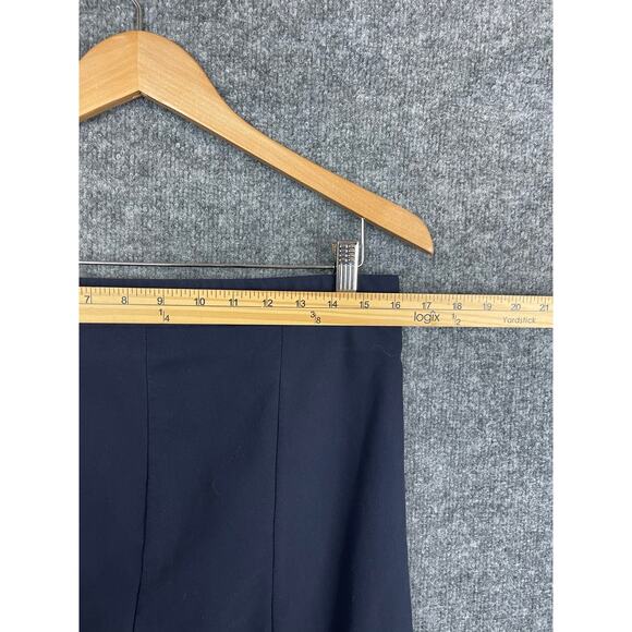 MM. LaFleur Pants Women's Sz 14 Navy Flat Front Side Zip - Picture 7 of 9